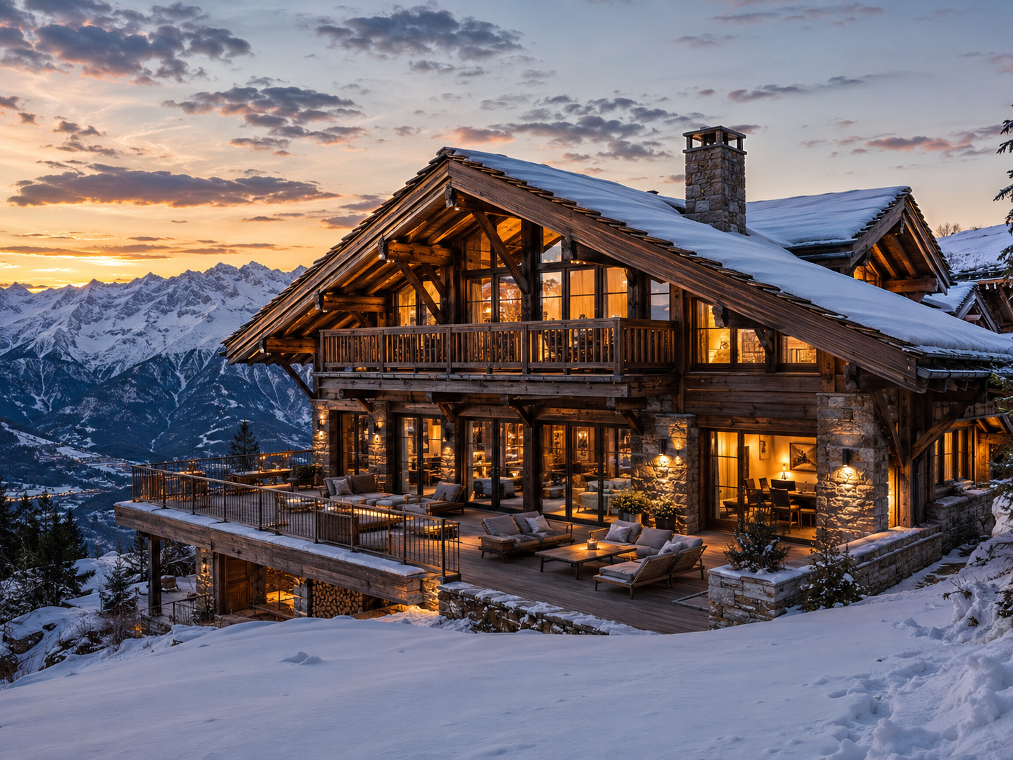 Verbier et les Alpes enneigées